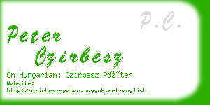 peter czirbesz business card